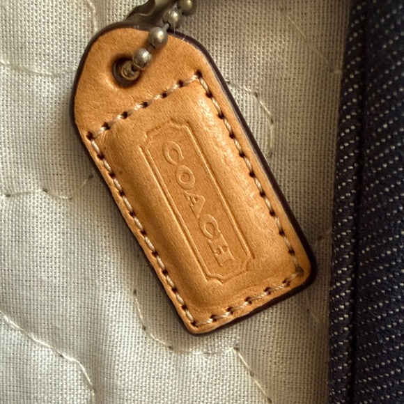 Coach Blue Denim Wristlet with Red Patch - Picture 3 of 6